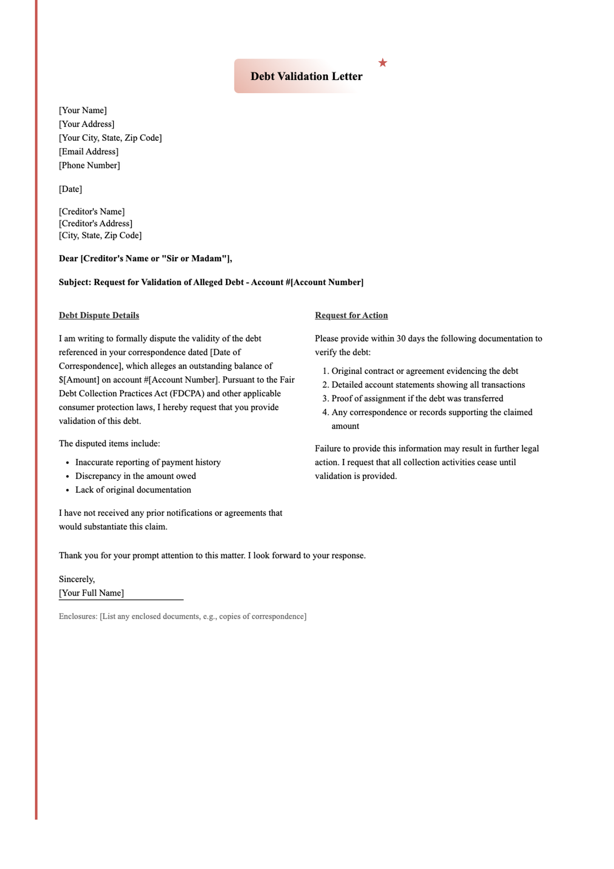 Sample credit report dispute letter with red validation stamp_variant_3